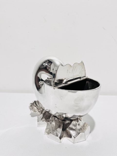 Antique Silver Plated Shell Shaped Spoon Warmer