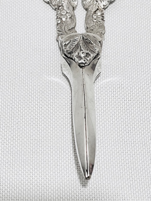 Pair of Antique Silver Plated Grapes Scissors or Shears