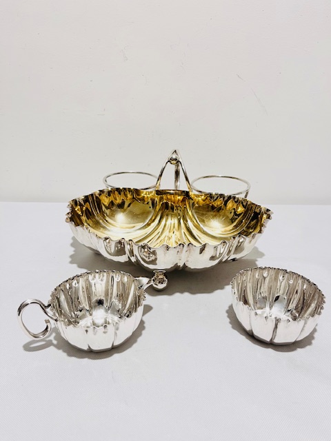 Antique Silver Plated Strawberry Set