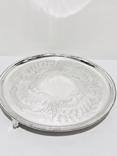 Thomas Bradbury & Sons Round Antique Silver Plated Salver