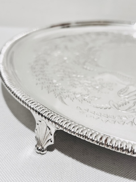 Thomas Bradbury & Sons Round Antique Silver Plated Salver