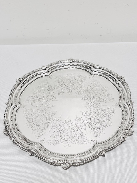 Salver by William Hutton & Sons Mounted with Beads Shells and Leaves