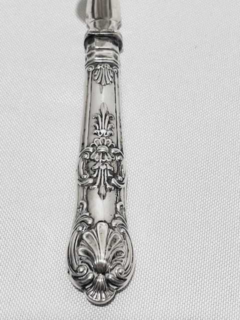 Pair of Antique Silver Plated Kings Pattern Asparagus Tongs