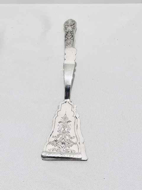 Pair of Antique Silver Plated Kings Pattern Asparagus Tongs