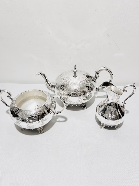 Charming Antique Silver Plated Robert’s & Belk Tea Set