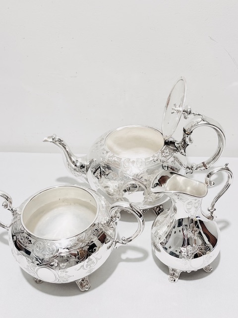 Charming Antique Silver Plated Robert’s & Belk Tea Set