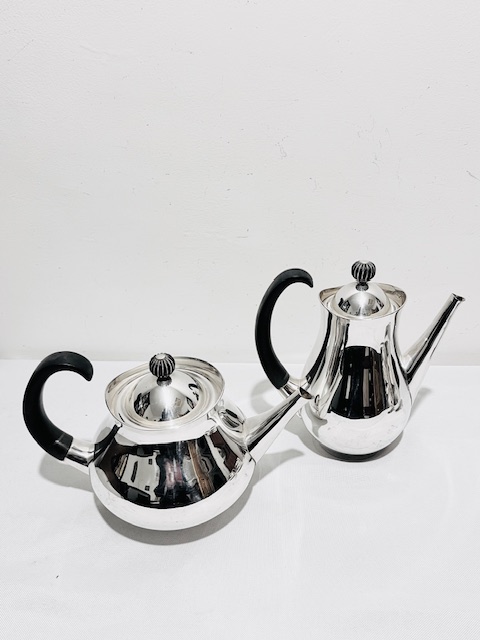 Mid 20th Century Stylish Silver Plated Teaset Retailed by Mappin & Webb