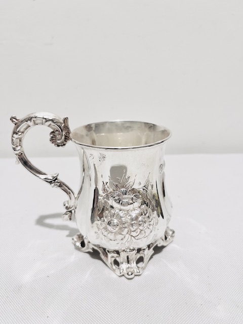 Small Antique Silver Plated Christening Cup