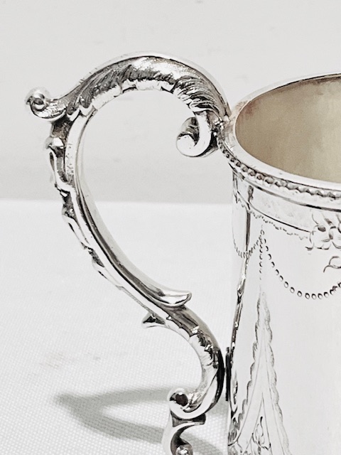 Antique Can Shaped Silver Plated Christening Mug