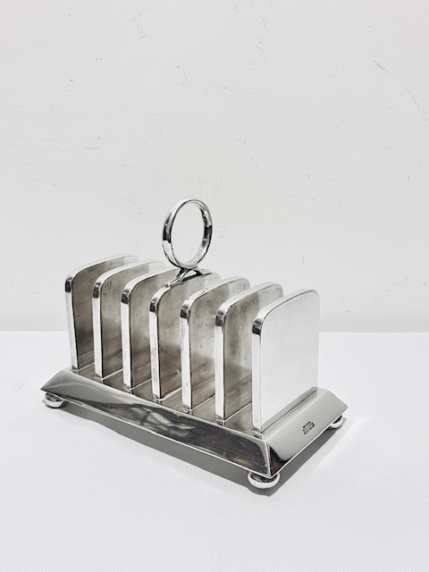 Unusual Novelty Antique Silver Plated Warmer Toast Rack (c.1890)