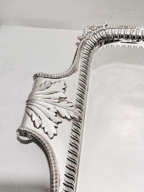Handsome Antique Silver Plated Tray by Barker Ellis