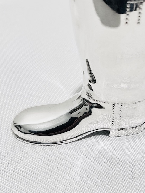 Vintage Silver Plated Jiggers or Shot Measures in the Form of Riding Boots Vintage Silver Plated Jiggers or Shot Measures in the Form of Riding Boots