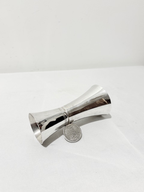 Humorous Novelty Vintage Silver Plated Double Jigger