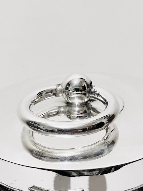 Antique Silver Plated Biscuit Box Modelled as a Lunch Box or Canister Antique Silver Plated Biscuit Box Modelled as a Lunch Box or Canister