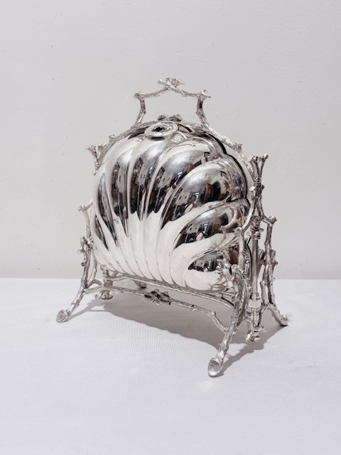 Antique Silver Plated Fenton Brothers Folding Biscuit Box or Warmer