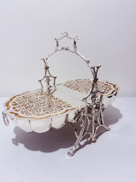 Antique Silver Plated Fenton Brothers Folding Biscuit Box or Warmer