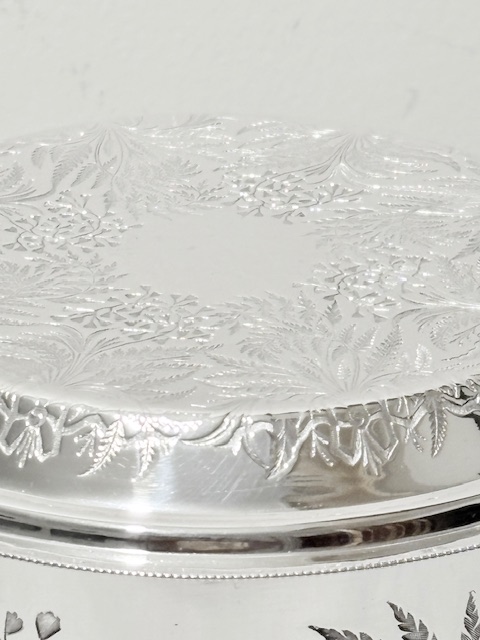 Antique Round James Dixon & Sons Silver Plated Biscuit Box Antique Round James Dixon & Sons Silver Plated Biscuit Box