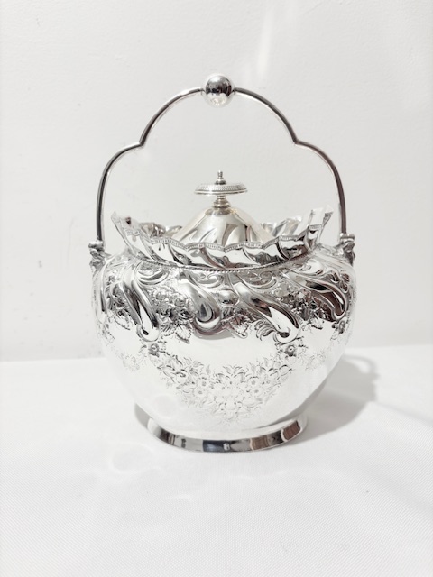 Antique Silver Plated Bulbous Body Biscuit Box (c.1880)