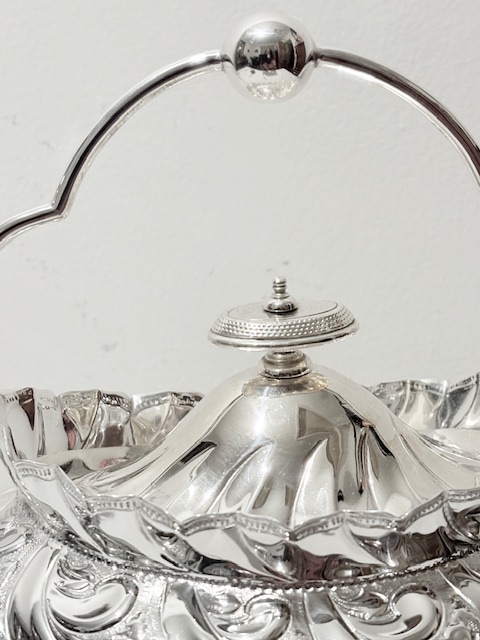 Antique Silver Plated Bulbous Body Biscuit Box Antique Silver Plated Bulbous Body Biscuit Box