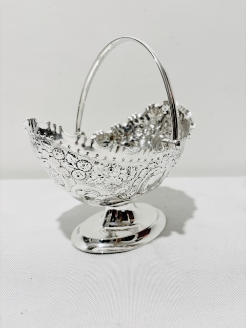 Antique Silver Plated Sugar or Bon Bon Basket