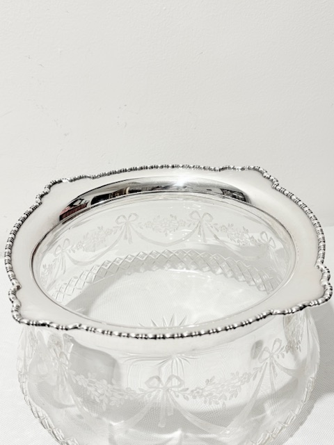 Antique Silver Plated and Cut Glass Salad or Fruit Bowl Antique Silver Plated and Cut Glass Salad or Fruit Bowl