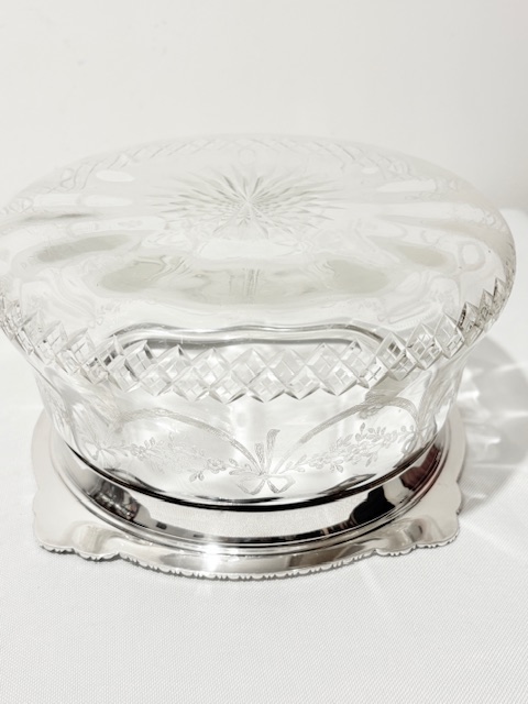 Antique Silver Plated and Cut Glass Salad or Fruit Bowl Antique Silver Plated and Cut Glass Salad or Fruit Bowl