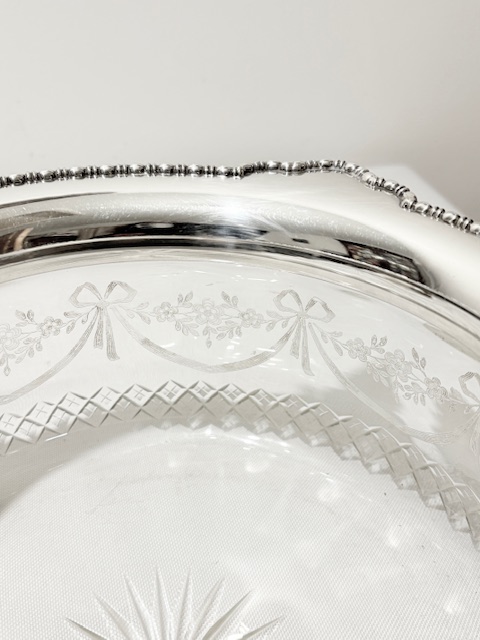 Antique Silver Plated and Cut Glass Salad or Fruit Bowl Antique Silver Plated and Cut Glass Salad or Fruit Bowl
