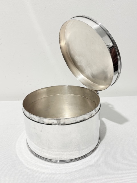 Circular Antique Silver Plated Wafer Box