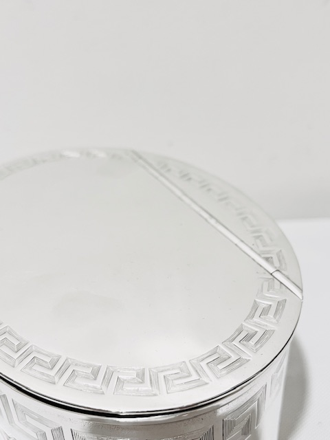 Antique Oval Two Compartment Silver Plated Tea Caddy