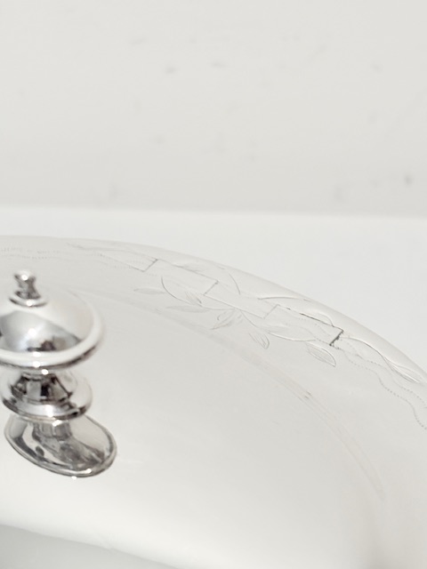 Antique Silver Plated Tea Caddy with Adam Style Finial