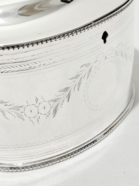 Antique Silver Plated Tea Caddy with Adam Style Finial