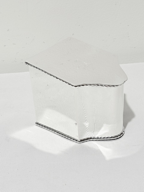 Novelty Antique Silver Plated Tea Caddy Modelled as a Knife Box