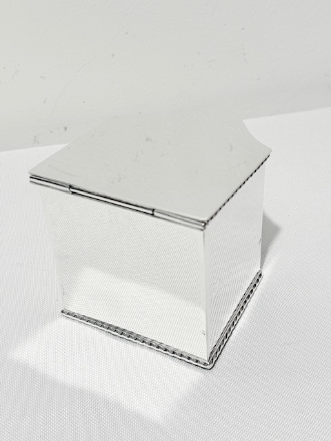 Novelty Antique Silver Plated Tea Caddy Modelled as a Knife Box
