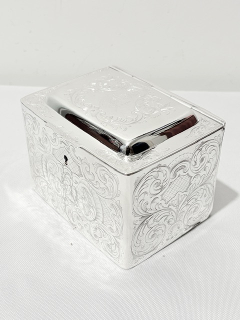 Antique Elkington & Company Rectangular Silver Plated Tea Caddy