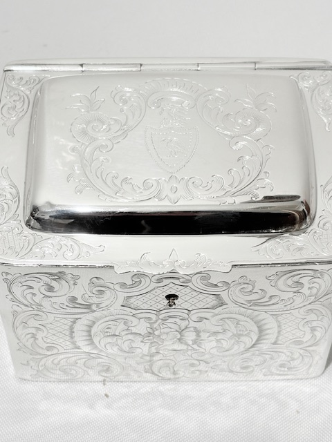 Antique Elkington & Company Rectangular Silver Plated Tea Caddy