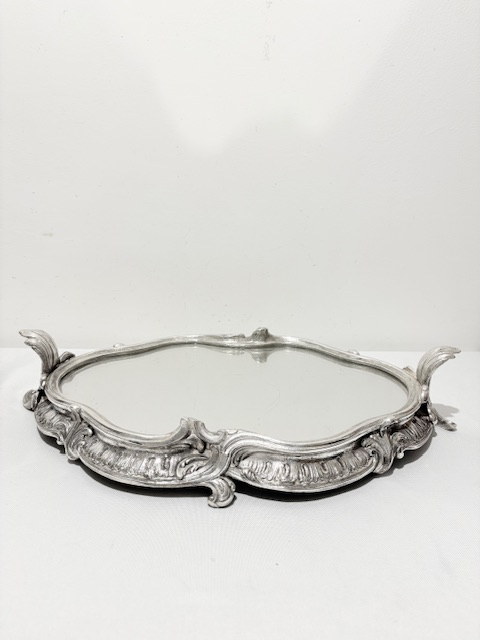Antique Silver Plated Mirror Plateau or Jardiniere Base