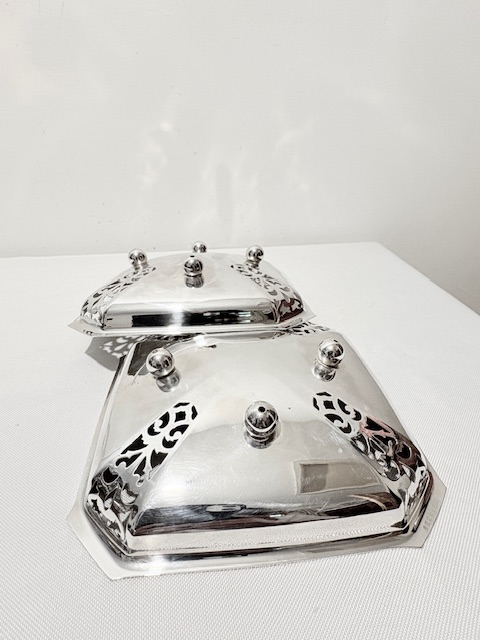 Vintage Silver Plated Two Tier Cake Stand with its Original Plates