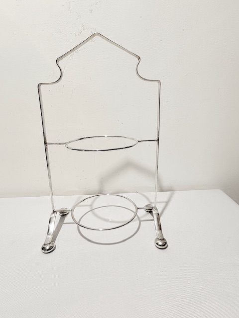 Vintage Silver Plated Two Tier Cake Stand with its Original Plates