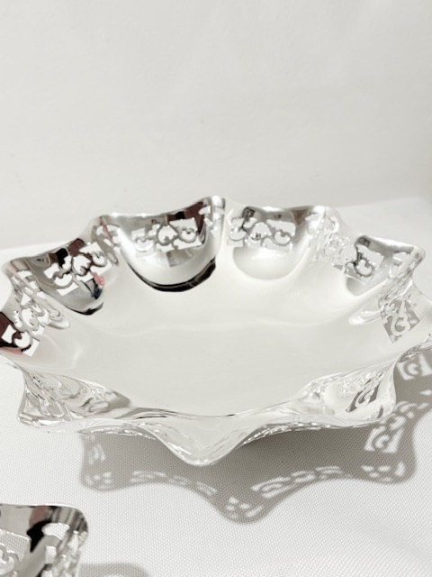 Antique Silver Plated Three Tier Cake Stand on 4 Curled Feet Antique Silver Plated Three Tier Cake Stand on 4 Curled Feet