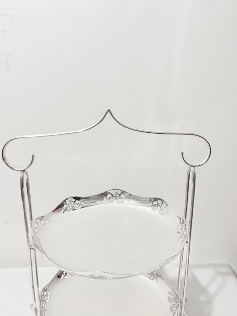 Vintage Silver Plated Two Tier Cake Stand with Original Removeable Plates Vintage Silver Plated Two Tier Cake Stand with Original Removeable Plates
