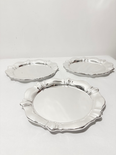 Antique Silver Plated Three Tier Cake Stand with Original Removable Plates Antique Silver Plated Three Tier Cake Stand with Original Removable Plates