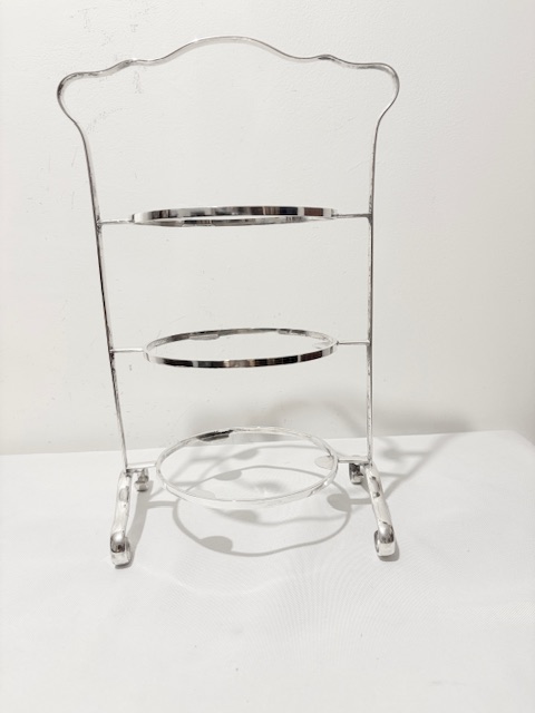 Antique Silver Plated Three Tier Cake Stand with Original Removable Plates Antique Silver Plated Three Tier Cake Stand with Original Removable Plates