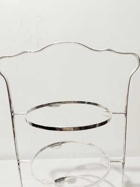 Antique Silver Plated Three Tier Cake Stand with Original Removable Plates Antique Silver Plated Three Tier Cake Stand with Original Removable Plates