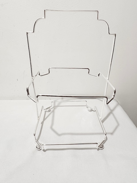 Vintage Silver Plated and Glass Two Tier Cake Stand