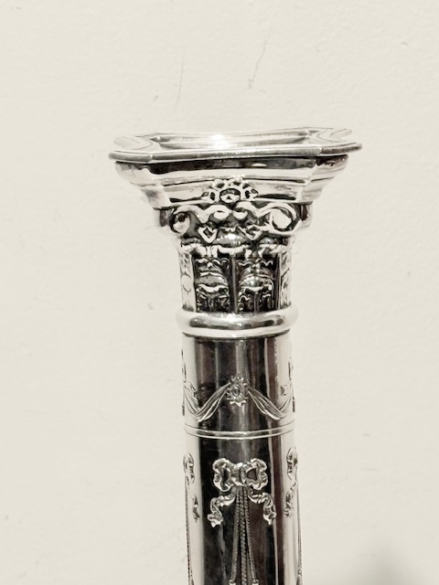 Vintage Pair of Silver Plated Candlesticks with Little Wear