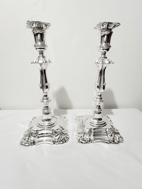 Handsome Pair of Elkington & Co Antique Silver Plated Candelabra Handsome Pair of Elkington & Co Antique Silver Plated Candelabra