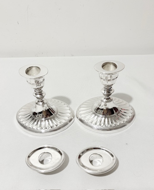 Charming Pair of Antique Silver Plated Candlesticks c.1880 Charming Pair of Antique Silver Plated Candlesticks c.1880