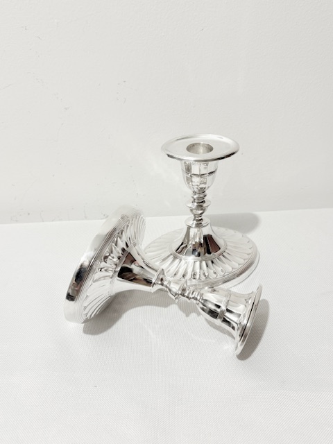 Charming Pair of Antique Silver Plated Candlesticks c.1880 Charming Pair of Antique Silver Plated Candlesticks c.1880