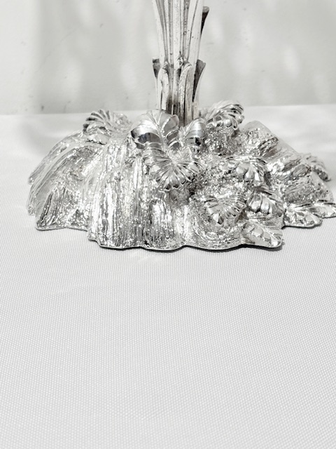 Antique Silver Plated and Cut Glass Centrepiece on a Rocky Base Antique Silver Plated and Cut Glass Centrepiece on a Rocky Base