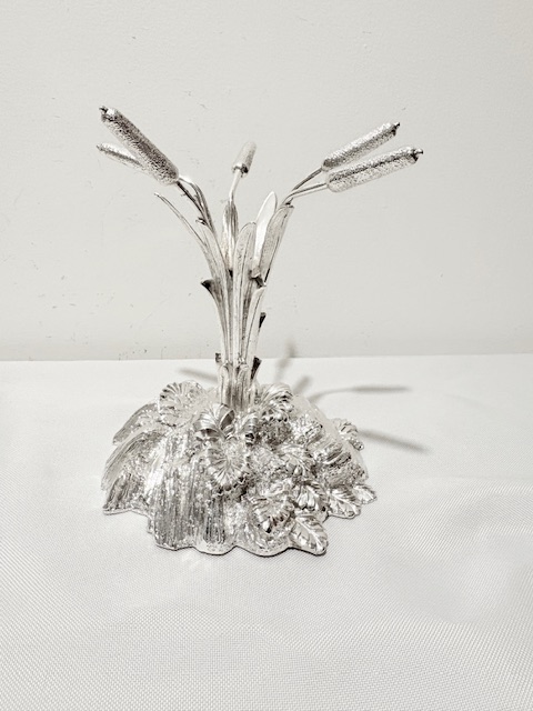 Antique Silver Plated and Cut Glass Centrepiece on a Rocky Base Antique Silver Plated and Cut Glass Centrepiece on a Rocky Base